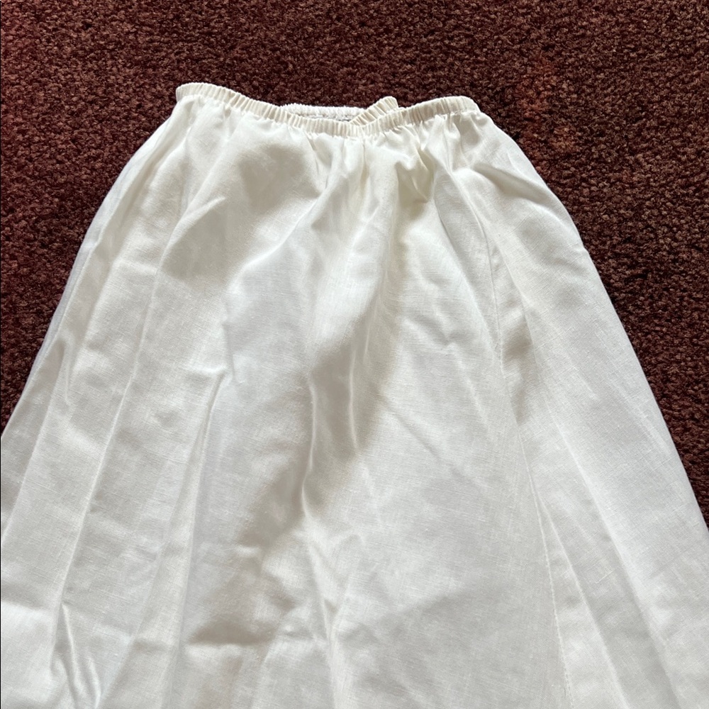 White Cotton Eyelet Maxi Skirt with Ruffle Hem - Picture 3 of 5